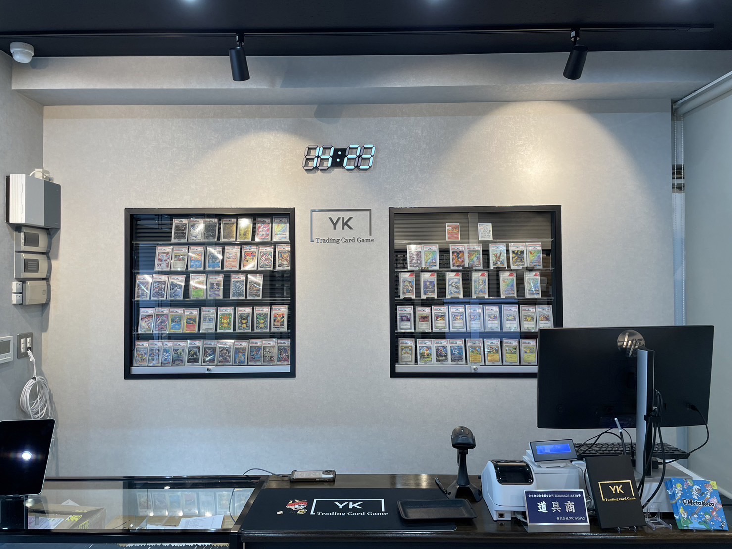 Photo of the counter inside Trading Card Shop YK Akihabara store