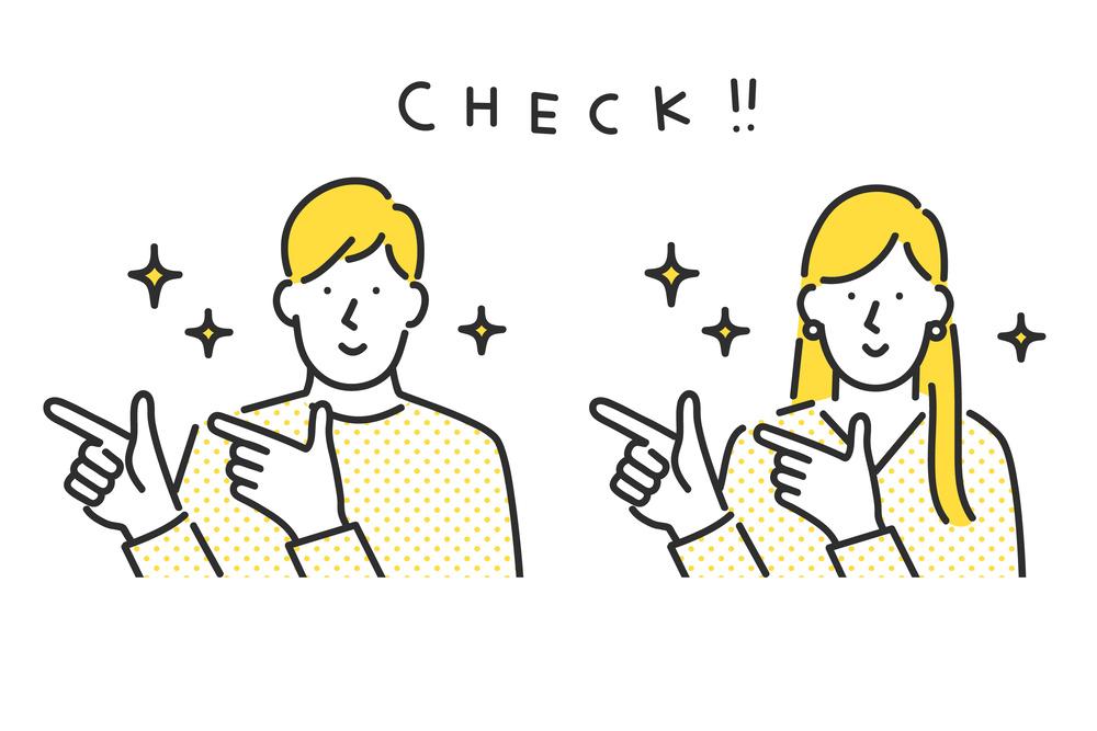 チェックポイントを示す人物のイラスト