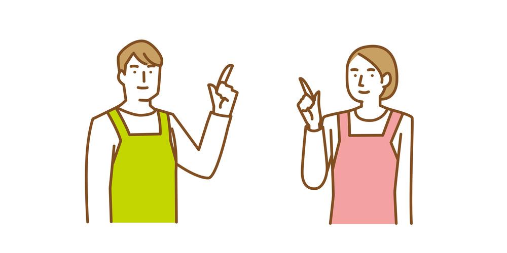 ポイントを示すスタッフのイラスト