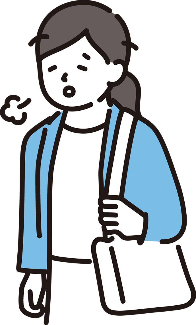 くたびれた女性のイラスト