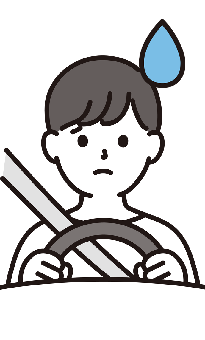 運転にうんざりする男性のイラスト